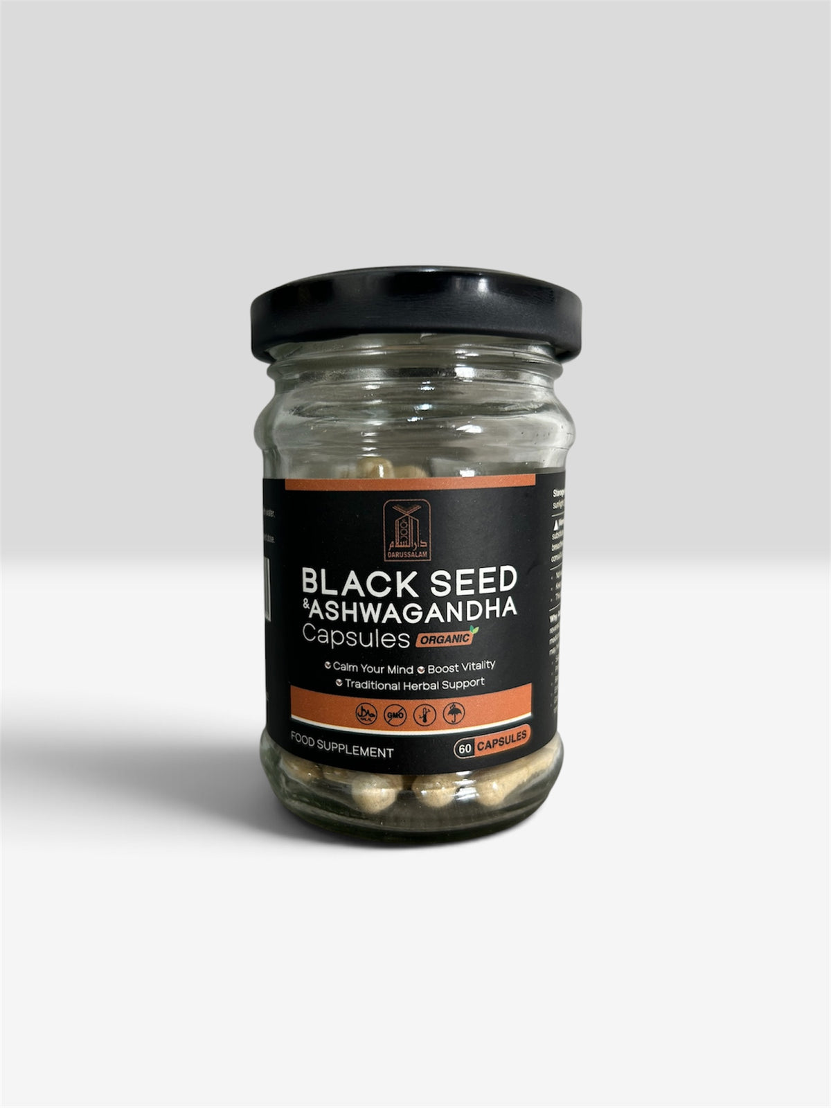 Darussalam Black Seed & Ashwagandha Capsules – Organic Herbal Blend for Vitality & Stress Support (60 Capsules)