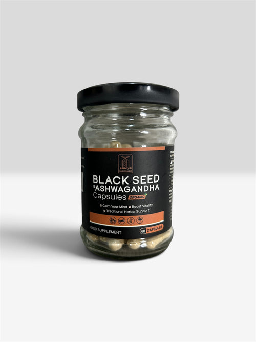Darussalam Black Seed & Ashwagandha Capsules – Organic Herbal Blend for Vitality & Stress Support (60 Capsules)