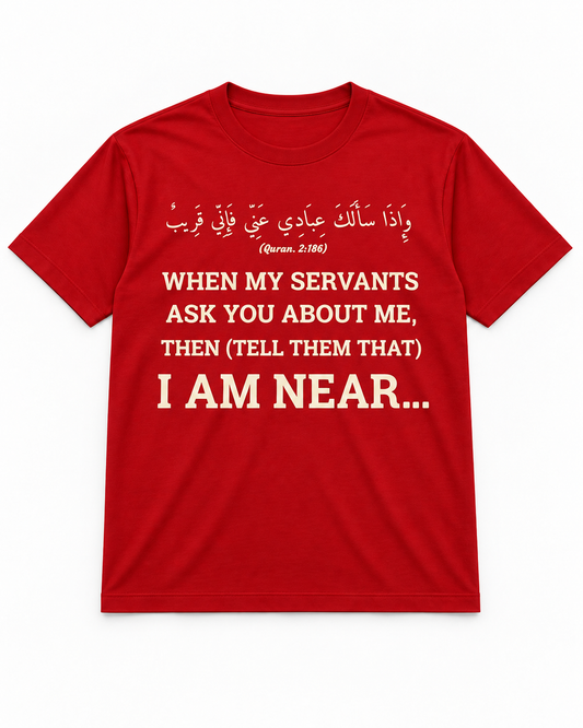 Premium Red Arabic Calligraphy Interlock T-Shirt