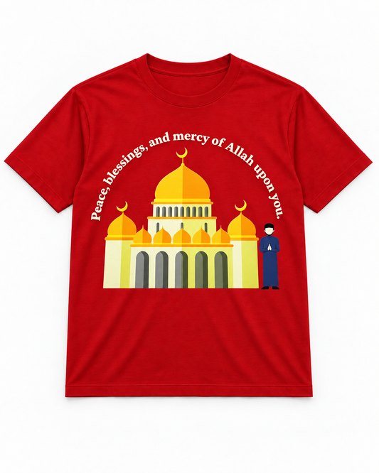 Premium Red Arabic Calligraphy Interlock T-Shirt