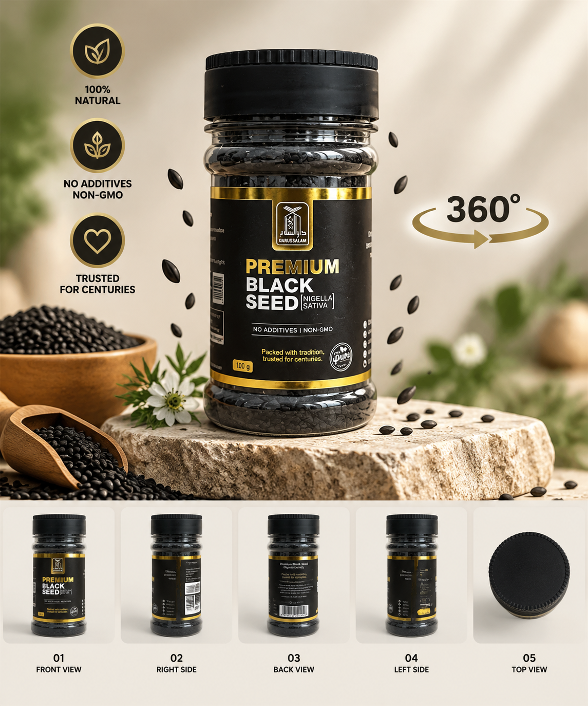 Premium Black Seed (Nigella Sativa) – 100g | No Additives & Non-GMO