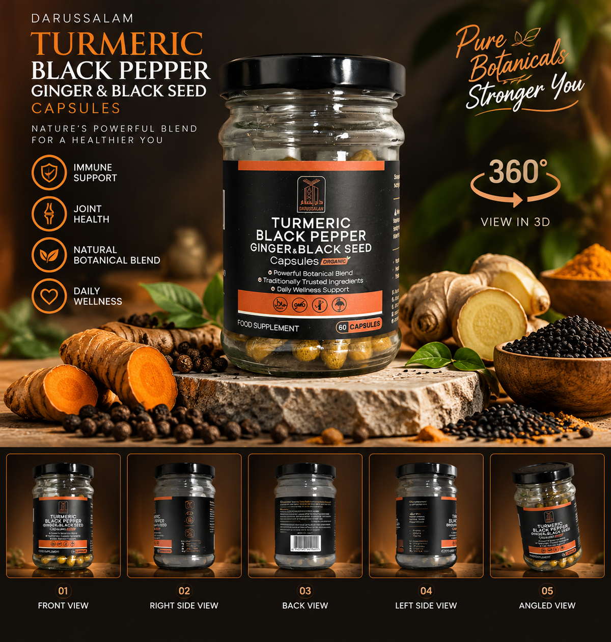 Turmeric Black Pepper Ginger & Black Seed