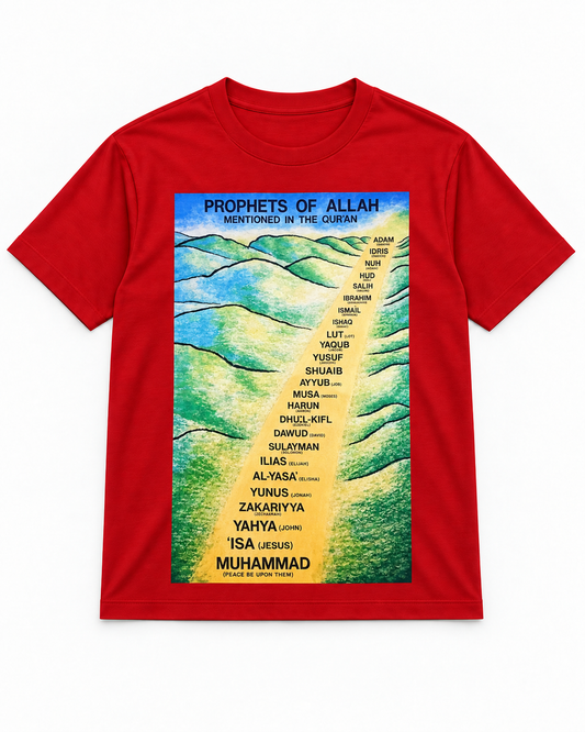 Premium Red Arabic Calligraphy Interlock T-Shirt