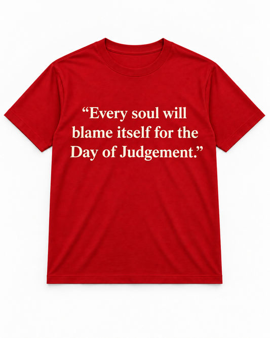 Premium Red Arabic Calligraphy Interlock T-Shirt
