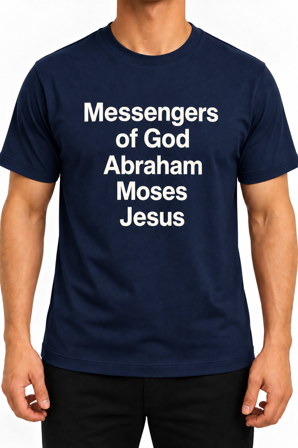 Premium Navy Arabic Calligraphy Interlock T-Shirt
