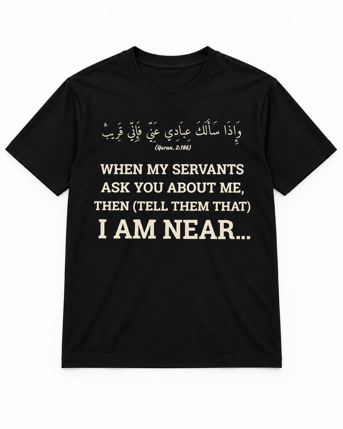 Premium Black Arabic Calligraphy Interlock T-Shirt