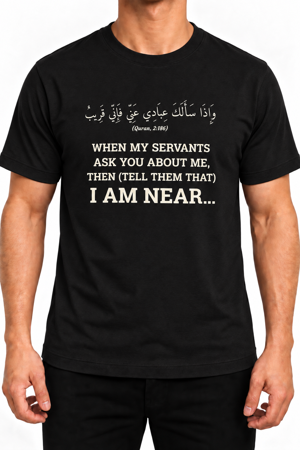 Premium Black Arabic Calligraphy Interlock T-Shirt