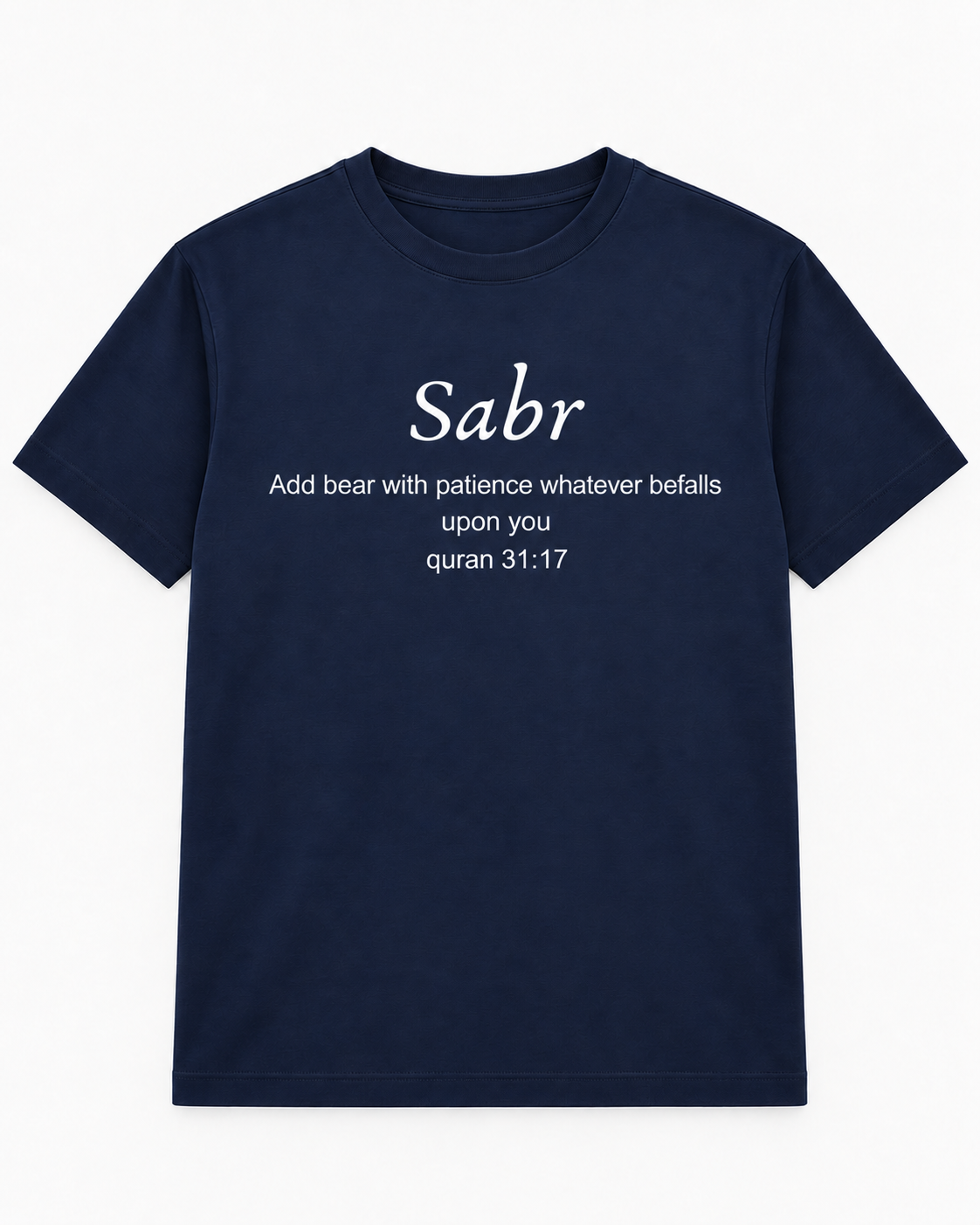 Premium Navy Arabic Calligraphy Interlock T-Shirt