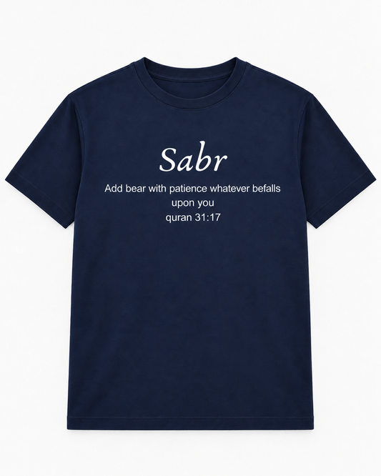 Premium Navy Arabic Calligraphy Interlock T-Shirt