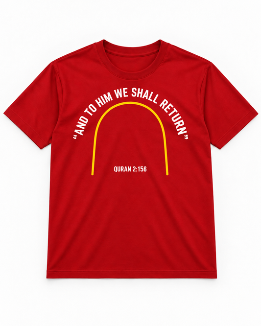 Premium Red Arabic Calligraphy Interlock T-Shirt