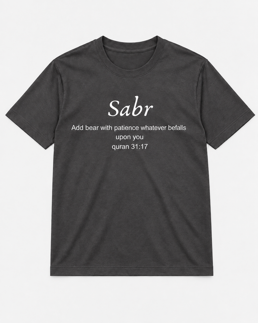 Premium Charcoal Arabic Calligraphy Interlock T-Shirt