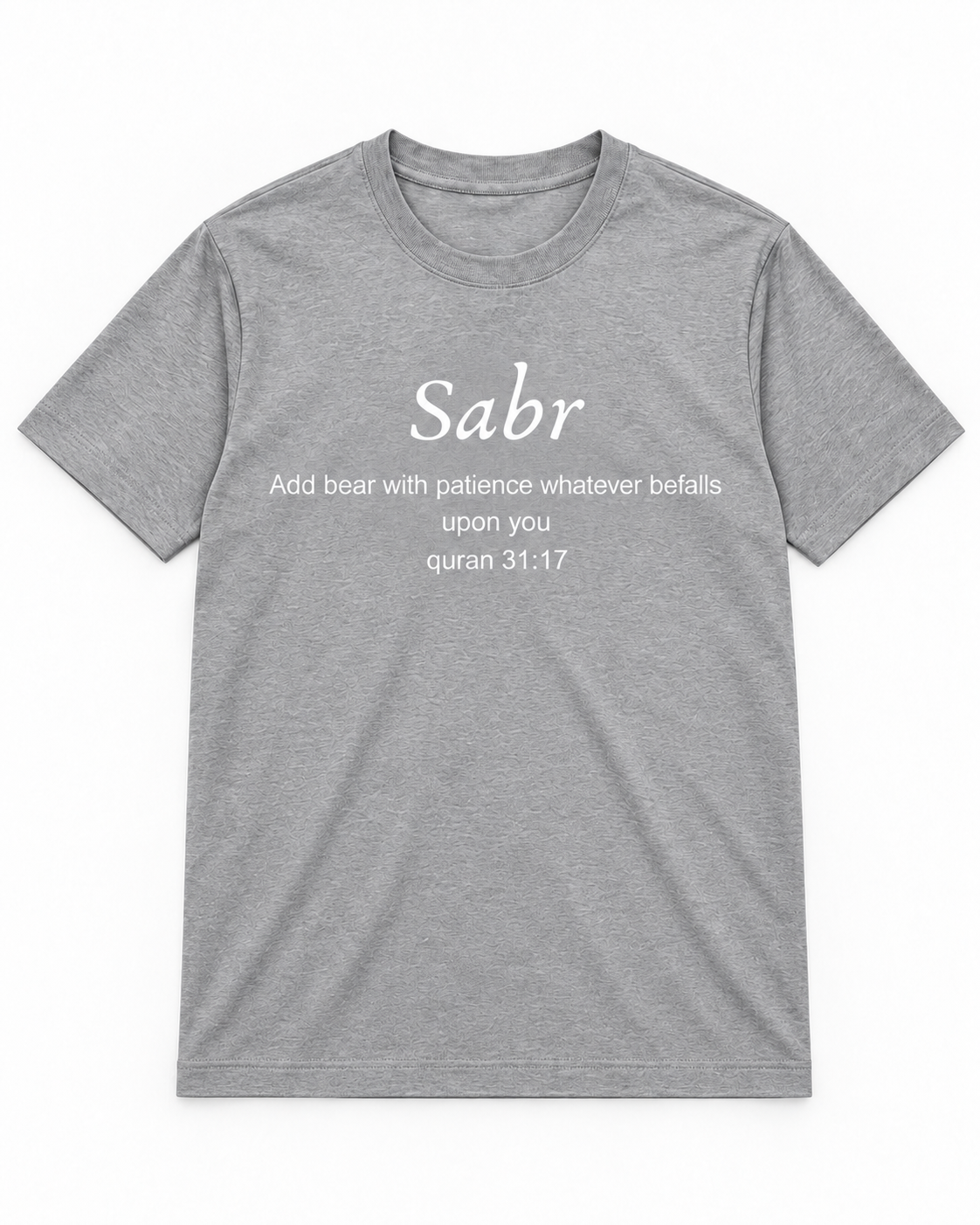 Premium Grey Arabic Calligraphy Interlock T-Shirt