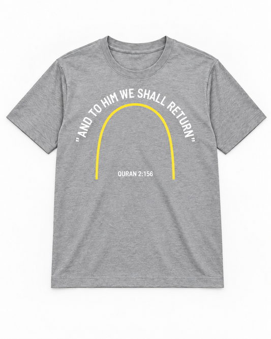 Premium Grey Arabic Calligraphy Interlock T-Shirt