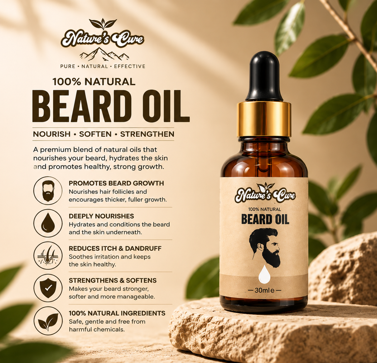 100% Natural Beard oil 30ML