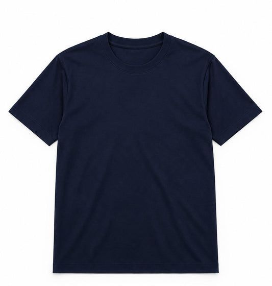 Premium Plain Navy Interlock T-Shirt