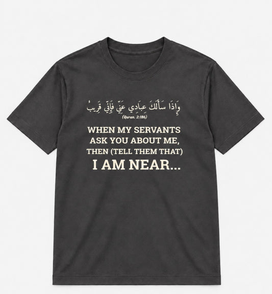 Premium Charcoal Arabic Calligraphy Interlock T-Shirt
