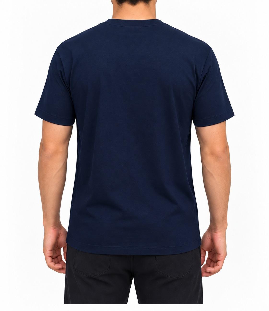Premium Navy Arabic Calligraphy Interlock T-Shirt