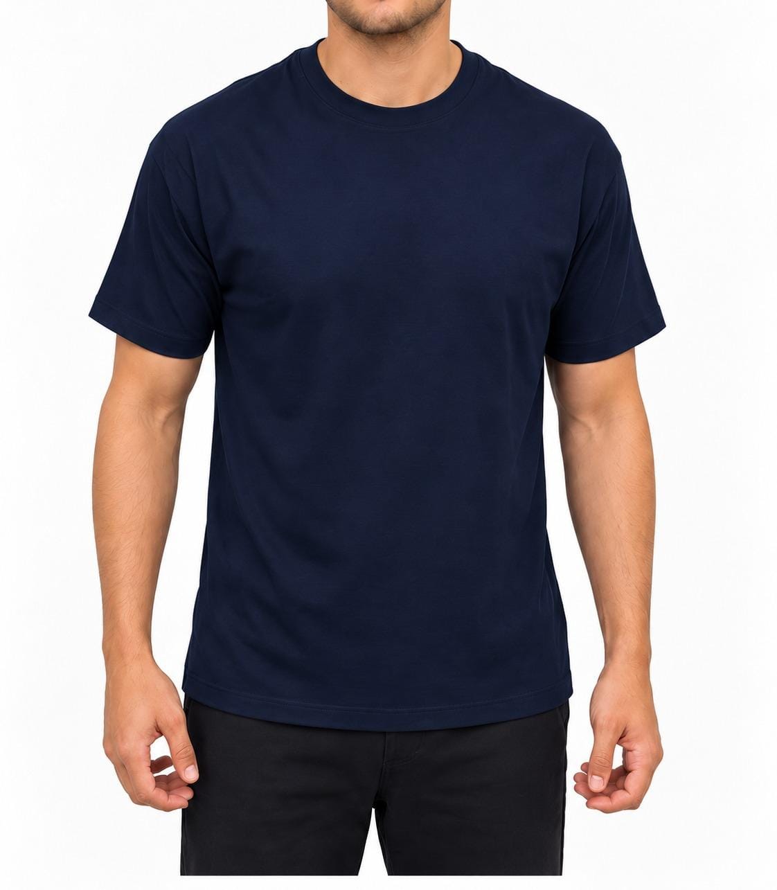 Premium Navy Arabic Calligraphy Interlock T-Shirt