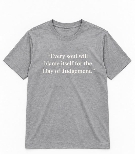 Premium Grey Arabic Calligraphy Interlock T-Shirt