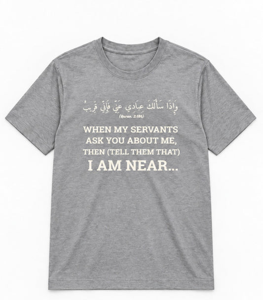 Premium Grey Arabic Calligraphy Interlock T-Shirt