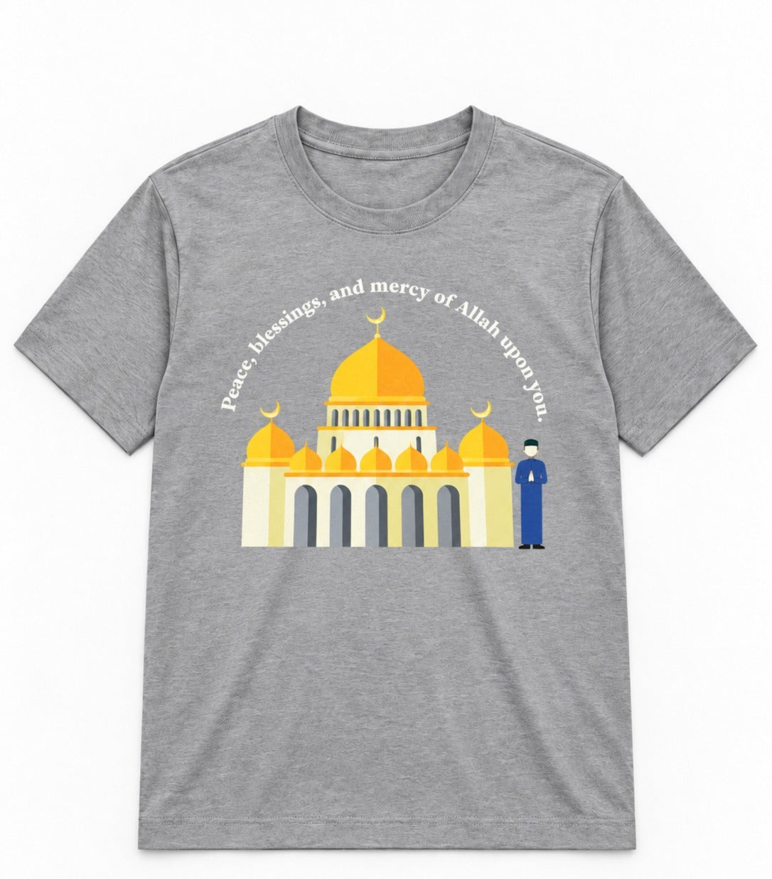 Premium Grey Arabic Calligraphy Interlock T-Shirt