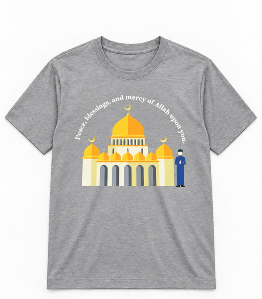 Premium Grey Arabic Calligraphy Interlock T-Shirt