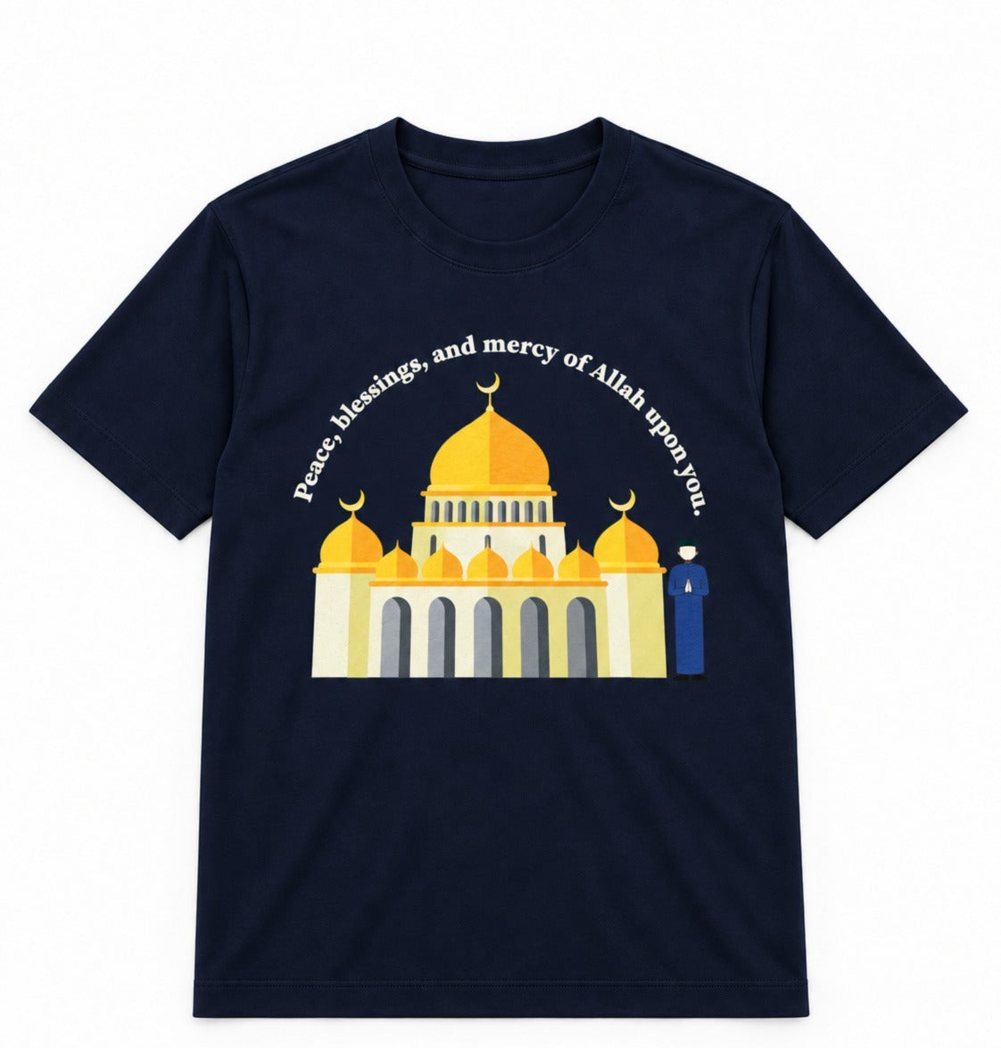 Premium Navy Arabic Calligraphy Interlock T-Shirt
