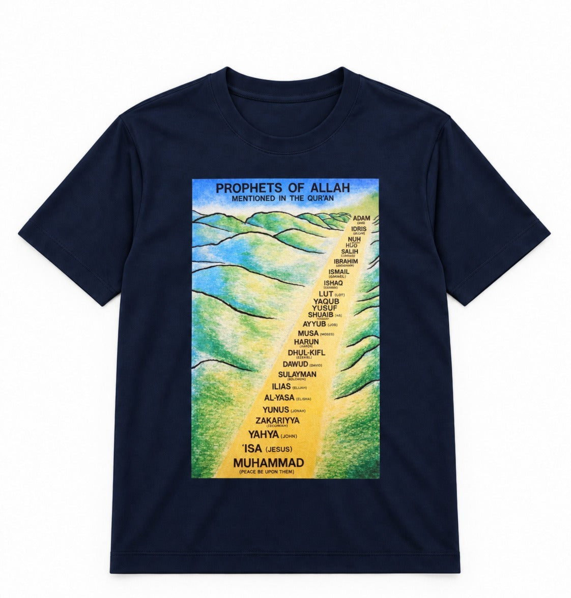Premium Navy Arabic Calligraphy Interlock T-Shirt