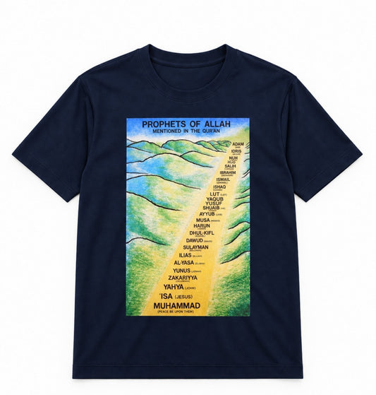 Premium Navy Arabic Calligraphy Interlock T-Shirt