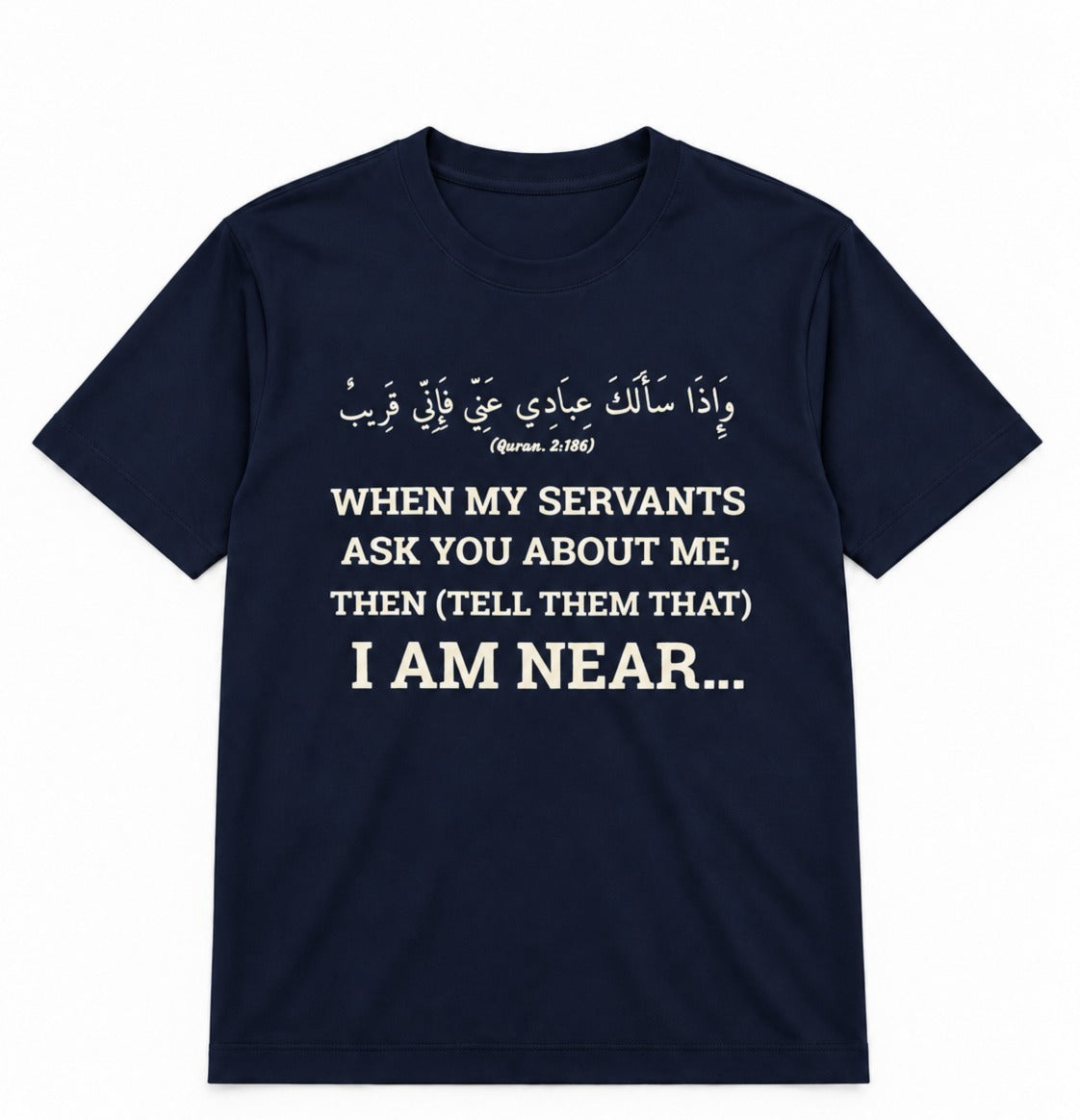 Premium Navy Arabic Calligraphy Interlock T-Shirt