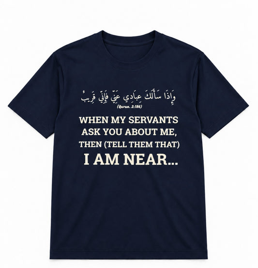Premium Navy Arabic Calligraphy Interlock T-Shirt
